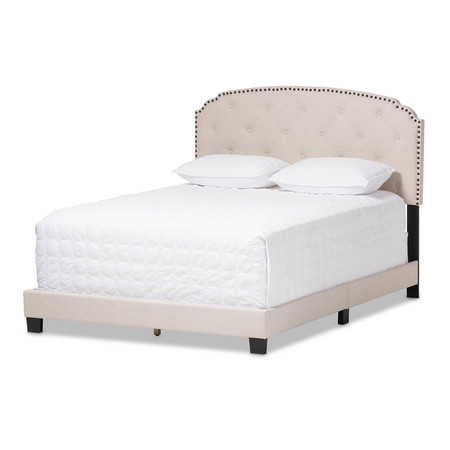 BAXTON STUDIO Lexi Modern Light Beige Upholstered Queen Size Bed 136-7437